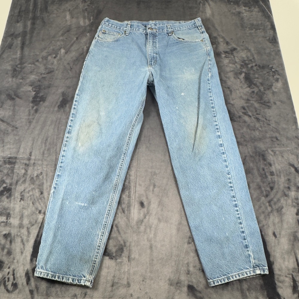 Carhartt B17 Jeans Mens 38x32 Light Blue Relaxed Fit Denim Work Pants B17 DST